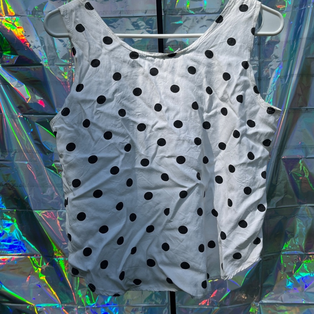 Ships Free polka dot tank top small vintage soft